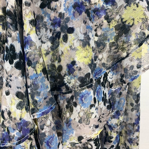 NWT Lucky Brand one shoulder floral blouse - Picture 3 of 7